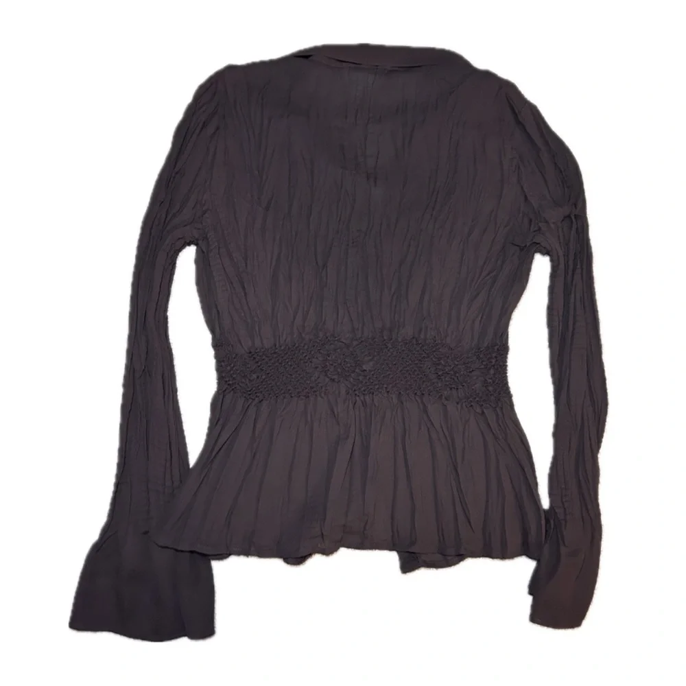 Romantic Brown Flare Sleeve Button Down 🤎 - Picture 2 of 3